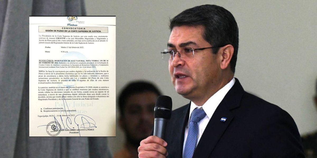 Corte Suprema designará juez para conocer extradición de JOH