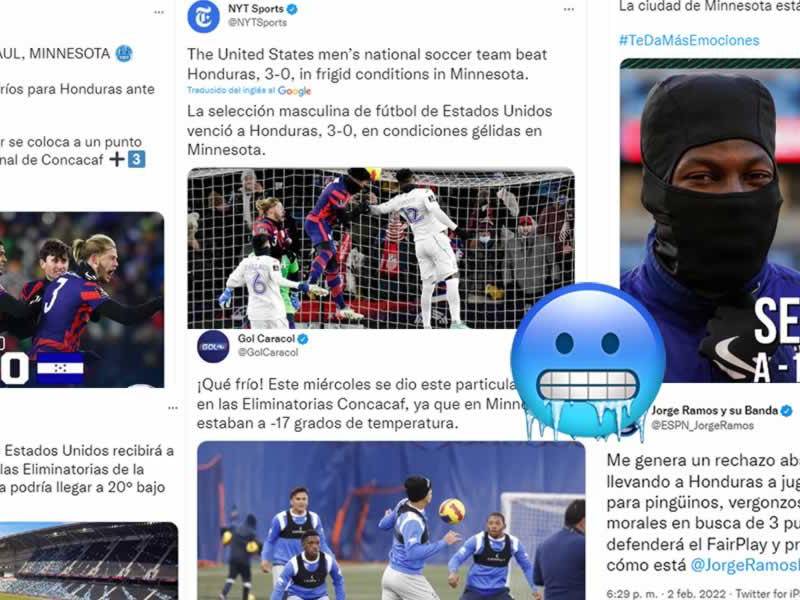 Los diarios en el mundo se manifestaron sobre las extremas condiciones en las que se jugó el partido Estados Unidos-Honduras con un terrible frío que afectó a los jugadores catrachos en Minnesota.
