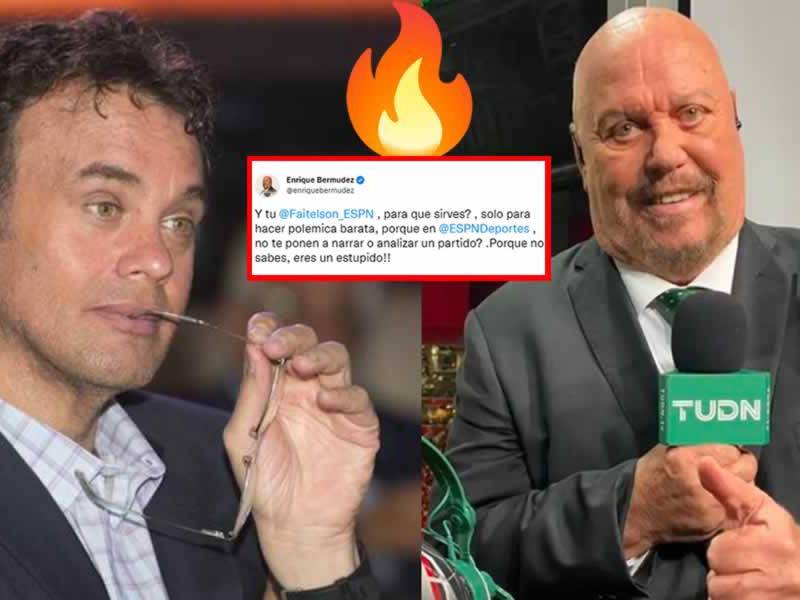 David Faitelson, periodista de ESPN, vuelve a protagonizar una pelea verbal y esta vez es contra Enrique ‘El Perro’ Bermúdez, comentarista de TUDN, quien no dudó en contestarle, incluso, llegando a insultarlo.
