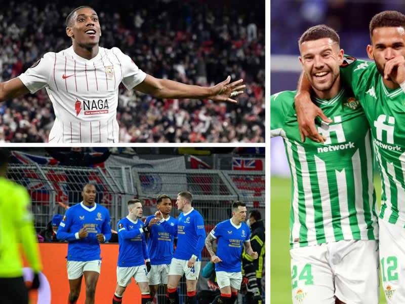 Betis, Sevilla y Rangers ganaron en la ida de los dieciseisavos de final de la Europa League.