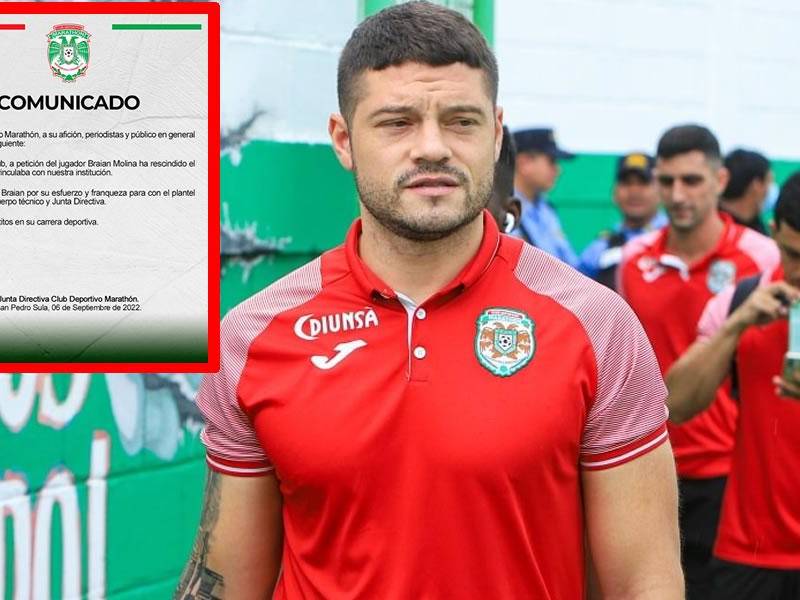 El defensa argentino Braian Molina no sigue en el Marathón.