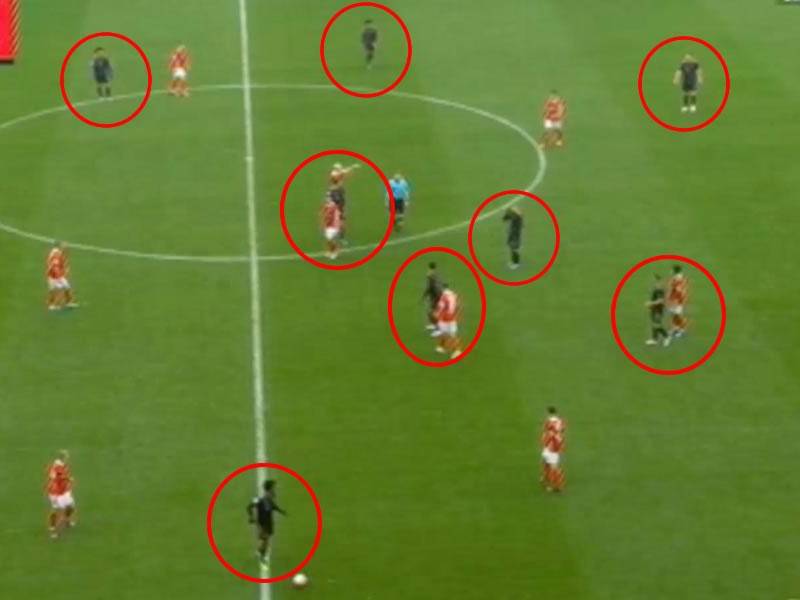 El Bayern Múnich estuvo con 11 jugadores de campo, más Manuel Neuer en la portería, en el partido frente al Friburgo.