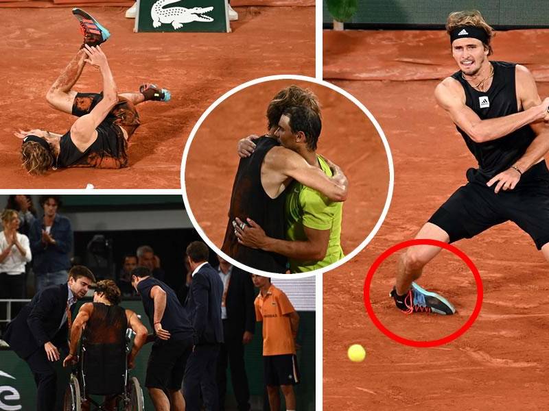 El tenista alemán Alexander Zverev no pudo seguir jugando la semifinal del Roland Garros tras sufrir una terrible lesión en el tobillo derecho. Rafael Nadal avanzó a la final y tuvo un lindo gesto con su riva.