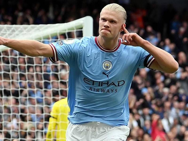 Erling Haaland marcó su tercer triplete de la temporada en la Premier League con el Manchester City.