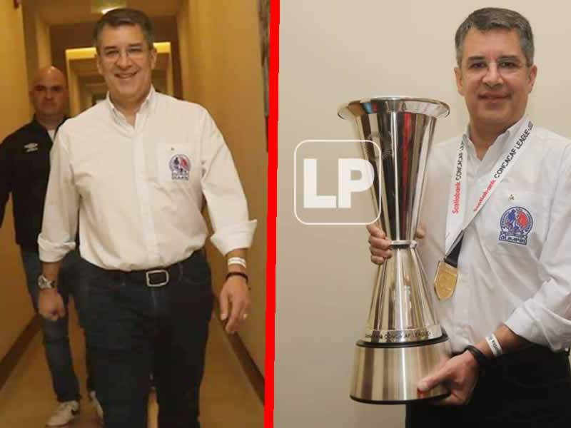 Rafael Villeda conquistó su primer título internacional como presidente del Olimpia.
