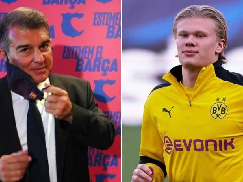 Joan Laporta prácticamente ha descartado el fichaje de Erling Haaland.