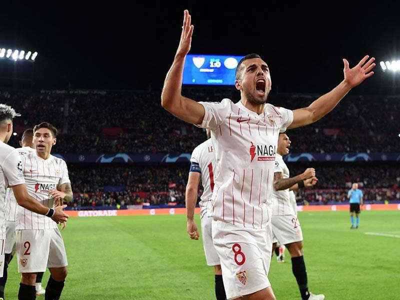 Joan Jordán puso a ganar al Sevilla contra el Wolfsburgo en el estadio Ramón Sánchez-Pizjuán.