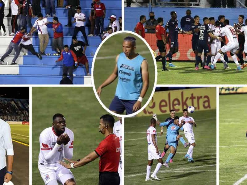 El clásico capitalino Motagua-Olimpia quedó empatado (1-1) en la ida de semifinales del Torneo Clausura 2022. Estas son las mejores imágenes del partido.