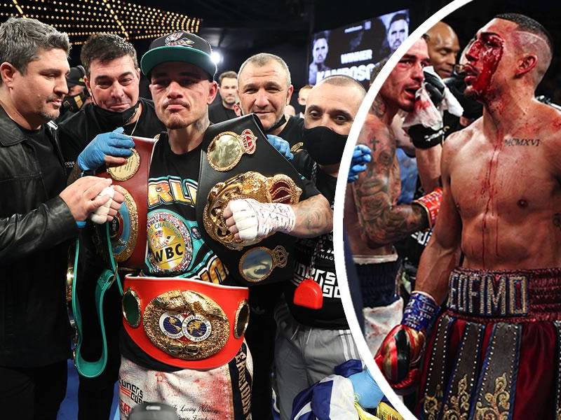 Kambosos hizo mucho daño a Teófimo López y le arrebató los títulos de peso ligero.