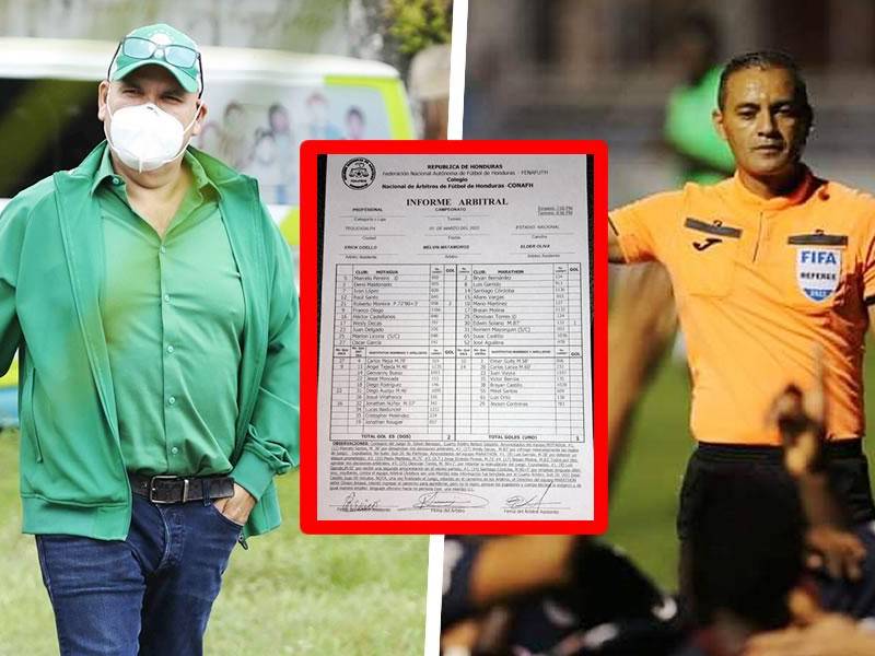 El presidente de Marathón, Orinson Amaya, podría ser castigado duramente por intentar agredir al árbitro Melvin Matamoros tras el partido ante el Motagua.