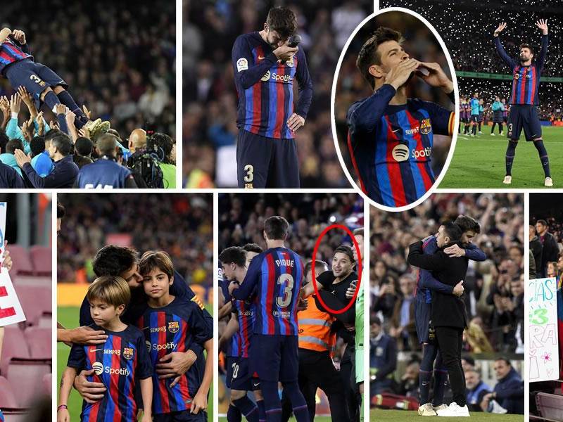 En imágenes la despedida de Gerard Piqué del Camp Nou con la camiseta del Barcelona en el partido contra el Almería por la Liga Española.