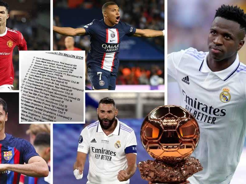 En las últimas horas se ha filtrado en las redes sociales la que sería la lista definitiva del Balón de Oro 2022, que entrega France Football, con muchas sorpresas, como el podio, el puesto de Cristiano Ronaldo y de Vinicius.