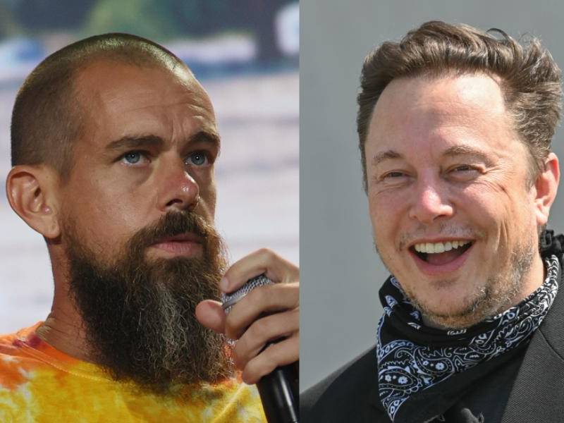 El cofundador de Twitter Jack Dorsey y Elon Musk.