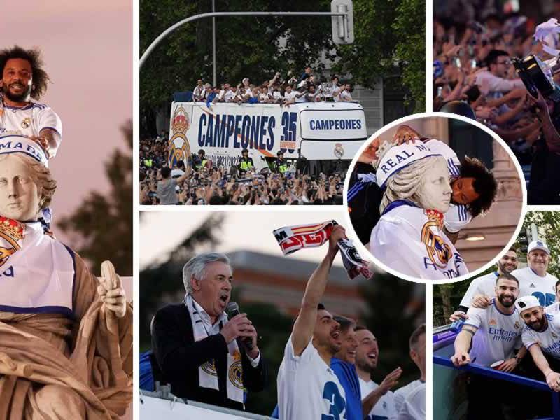 El Real Madrid, que no pudo celebrar hace dos temporadas la consecución de la Liga Española a causa del Covid-19, se reencontró con la diosa Cibeles para celebrar por fin junto a su afición, esta vez su trigésimo quinto título liguero y, de paso, a convencerse en conjunto de remontar el próximo miércoles al Manchester City y alcanzar la final de la Champions League.
