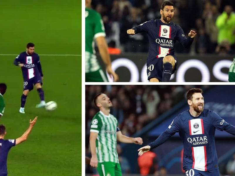 Lionel Messi marcó un tremendo golazo de tres dedos en el partido del PSG contra el Maccabi Haifa.