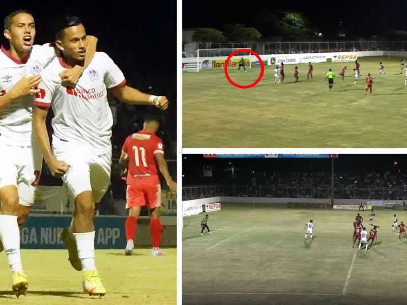 Edwin Rodríguez se despachó con un golazo frente a la Real Sociedad en Olanchito.