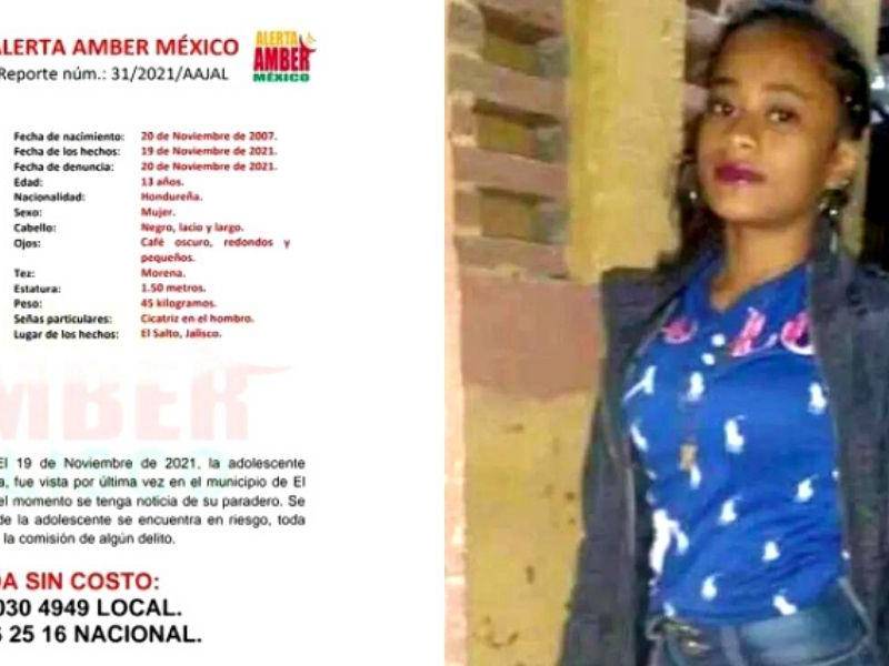 El sistema de Alerta Amber en México ha publicado la información en busca de su paradero.