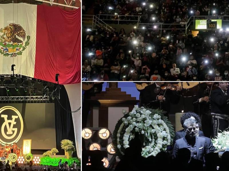 Alrededor de siete mil fanáticos acompañaron a la familia de Vicente Fernández, el “Charro de Huentitán,” a darle el último adiós en un homenaje de cuerpo presente que se llevo a cabo en la arena VFG en Guadalajara, Jalisco.