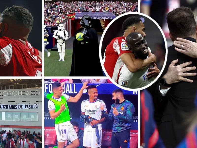 Las imágenes que dejó el derbi madrileño que terminó con triunfo del Atlético (1-0) contra el campeón de la Liga Española, el Real Madrid, en el Wanda Metropolitano.