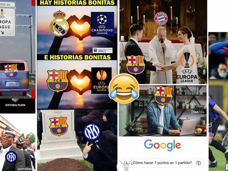 Los memes se burlan nuevamente del Barcelona tras quedar eliminado en fase de grupos de la Champions por el triunfo del Inter sobre Viktoria Plzen y el equipo de Xavi volverá a jugar otra vez en la Europa League.
