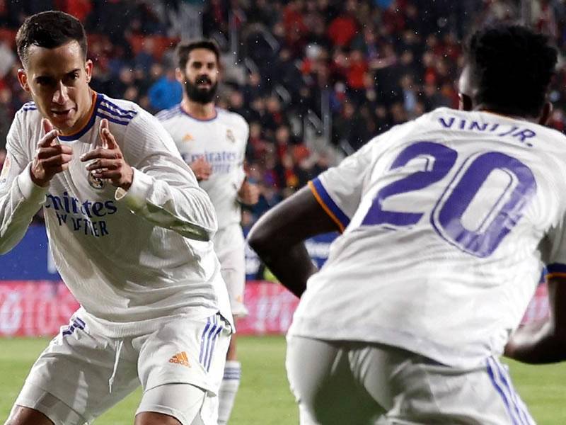 Real Madrid quedó muy cerca de conquistar el título de la Liga Española tras vencer al Osasuna en Pamplona.