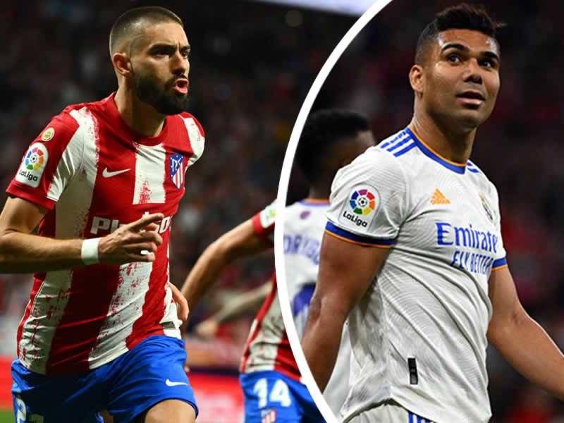 Yannick Ferreira Carrasco celebra su gol de penal contra el Real Madrid.