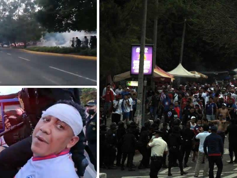 Las barras de Municipal y Olimpia se enfrentaron en una lamentable pelea previo al partido de la Liga Concacaf en la Ciudad de Guatemala.