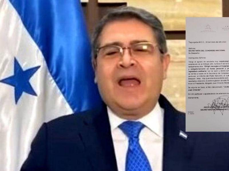 Hernández envió su informe anual en conjunto con Rolando Argueta, presidente de la Corte Suprema de Justicia.