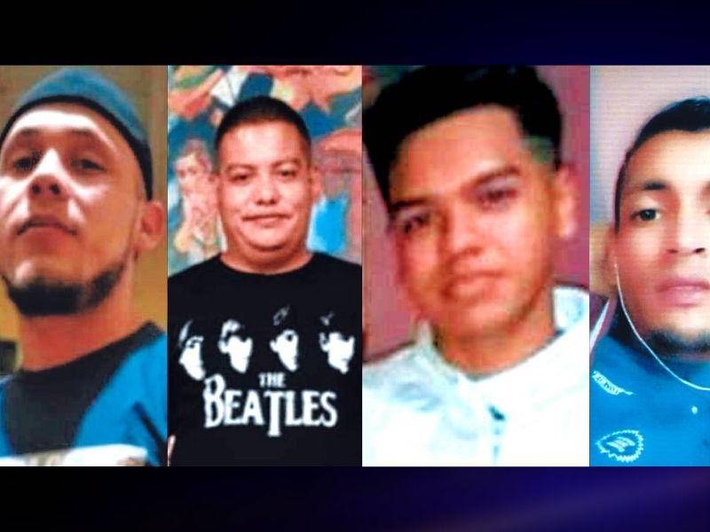 Dorian Alejandro Rodas (24), Carlos Fernando Flores (24), Christian Suazo (21) y Yoel Banegas (30), las víctimas.