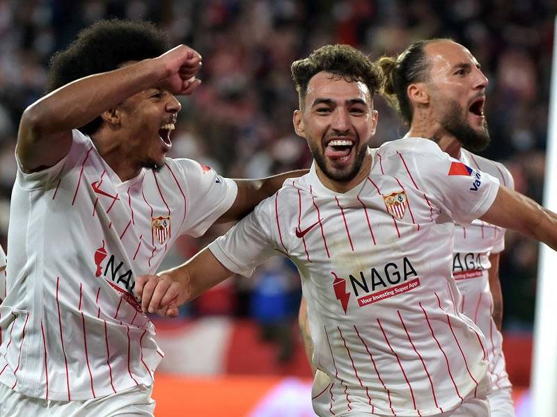 La celebración de Munir y sus compañeros tras marcar el gol contra el West Ham.