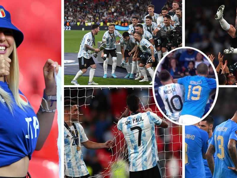 Las imágenes de la histórica Finalissima que le ganó Argentina por goleada (0-3) a Italia en Wembley para conquistar el trofeo internacional que enfrentó al campeón de Sudamérica y al monarca de Europa.