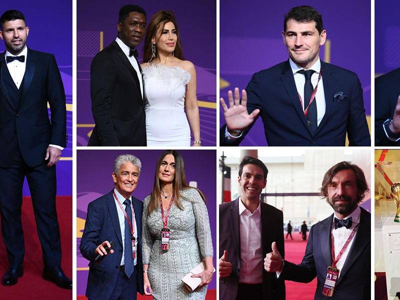 La alfombra roja del sorteo del Mundial de Qatar 2022 se llenó de estrellas del fútbol en Doha.