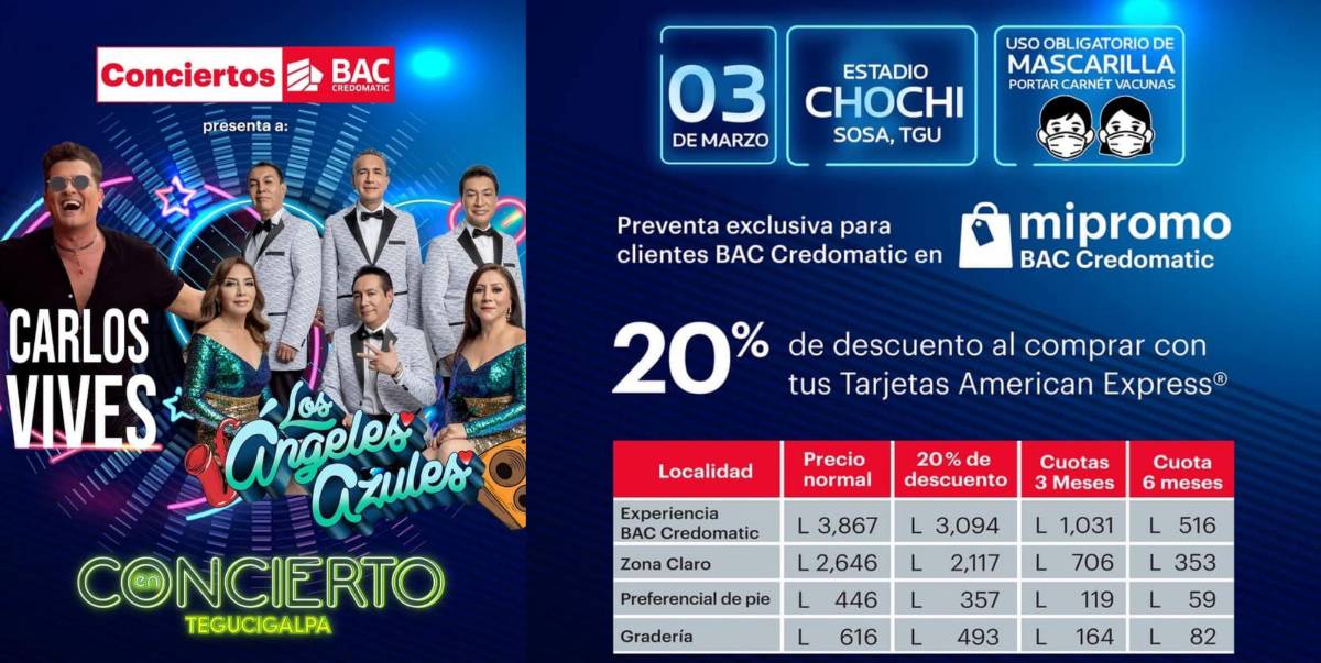 ¡Fiesta de cumbia y vallenato! Carlos Vives y Los Ángeles Azules cantarán en Tegucigalpa