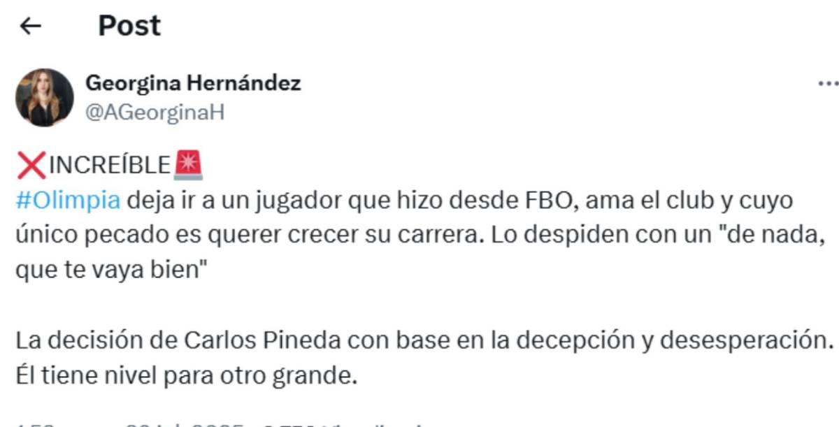 Mercado: Por esta sorprendente razón Carlos Pineda se va del Olimpia