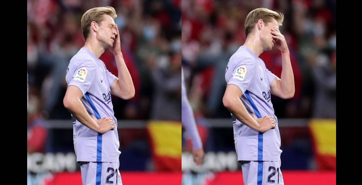 Frenkie de Jong, hundido por la derrota del Barcelona.