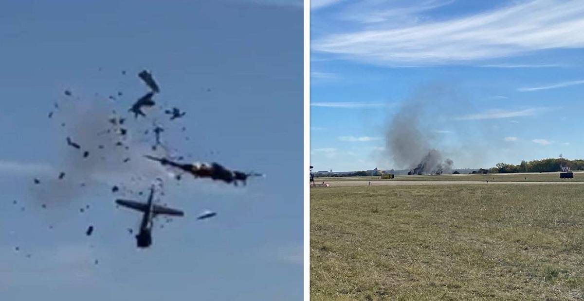 Seis personas murieron cuando dos aviones de la época de la Segunda Guerra Mundial chocaron en el aire durante un espectáculo en <b>Texas</b> y se estrellaron contra el suelo en una bola de fuego, dijeron autoridades el domingo.