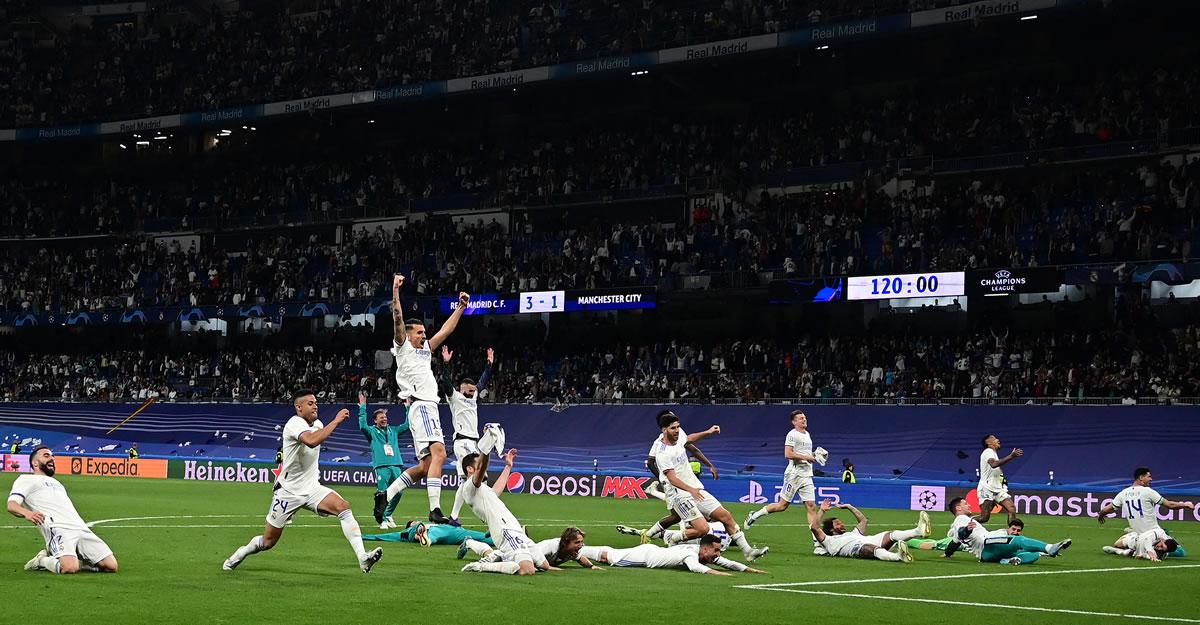 La locura se apoderó de los jugadores del Real Madrid celebrando la clasificación a la final de la Champions League.