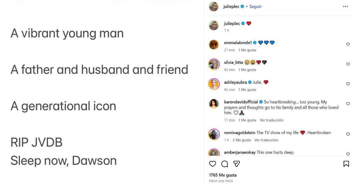 Famosos lloran la muerte de James Van Der Beek