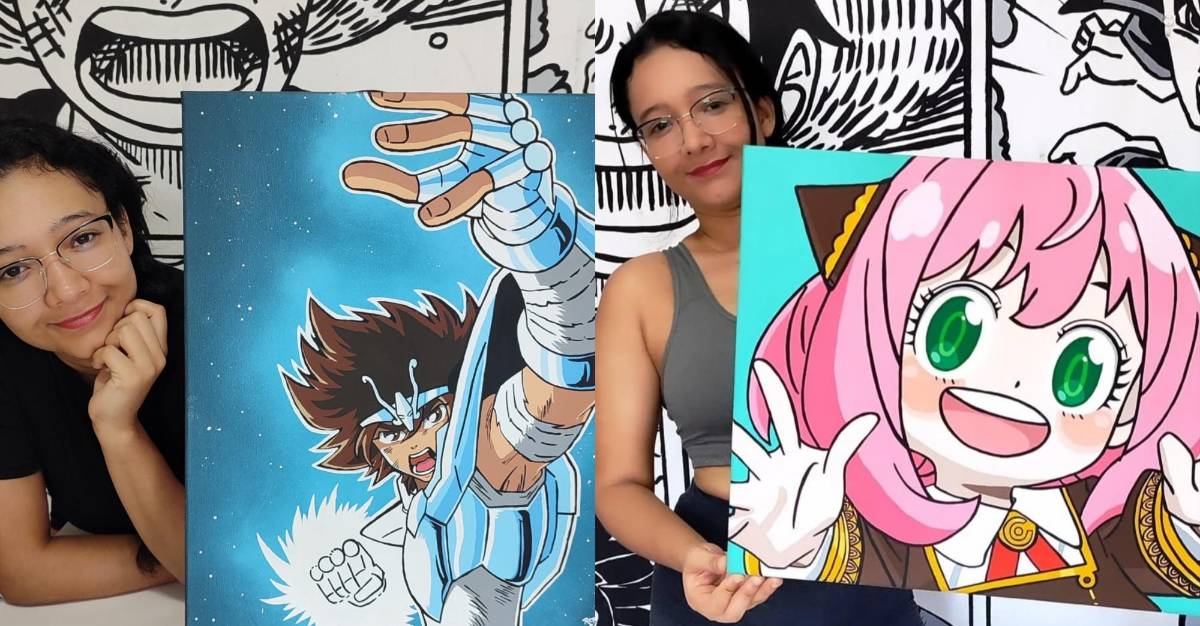 Reyna Sánchez plasma la pasión por el animé en sus pinturas