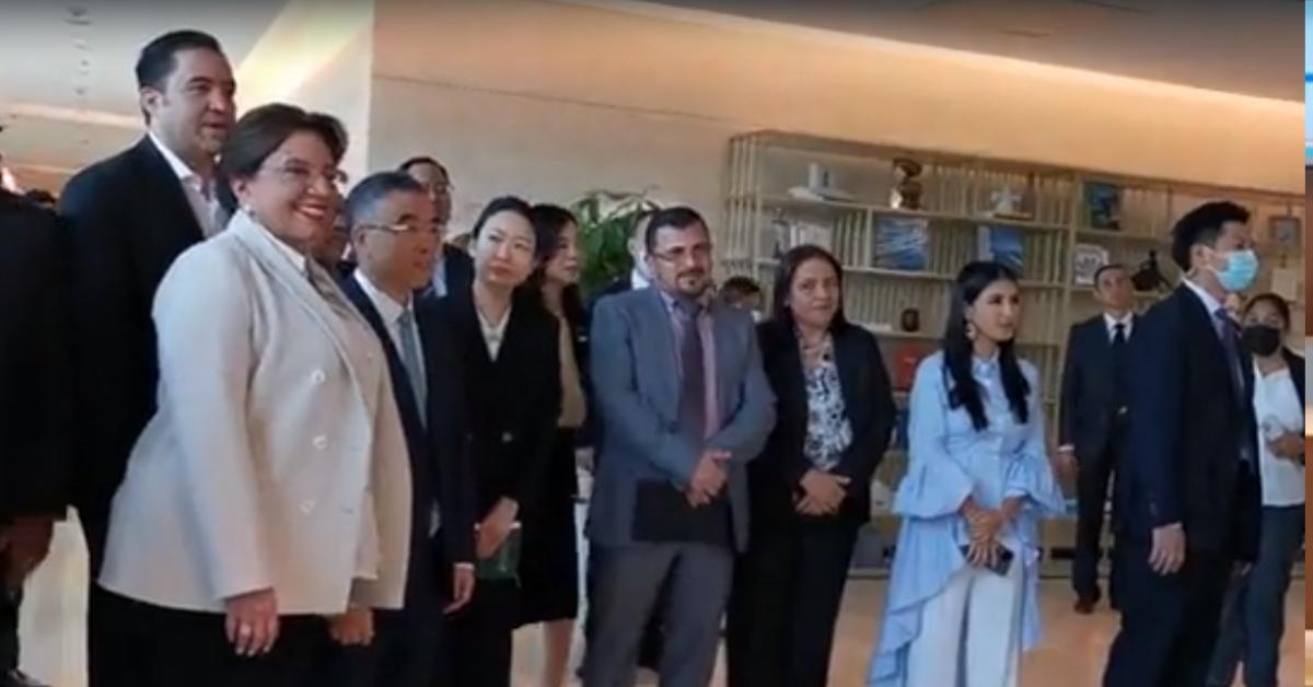 La presidenta de Honduras, Xiomara Castro, y su comitiva en China.