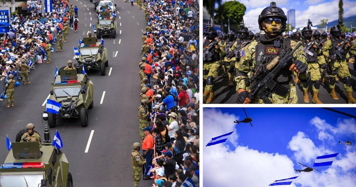 Con un impresionante despliegue militar, El Salvador conmemora hoy los 201 años de la independencia de Centroamérica de España, en una gigantesca marcha organizada por el Gobierno de Nayib Bukele.