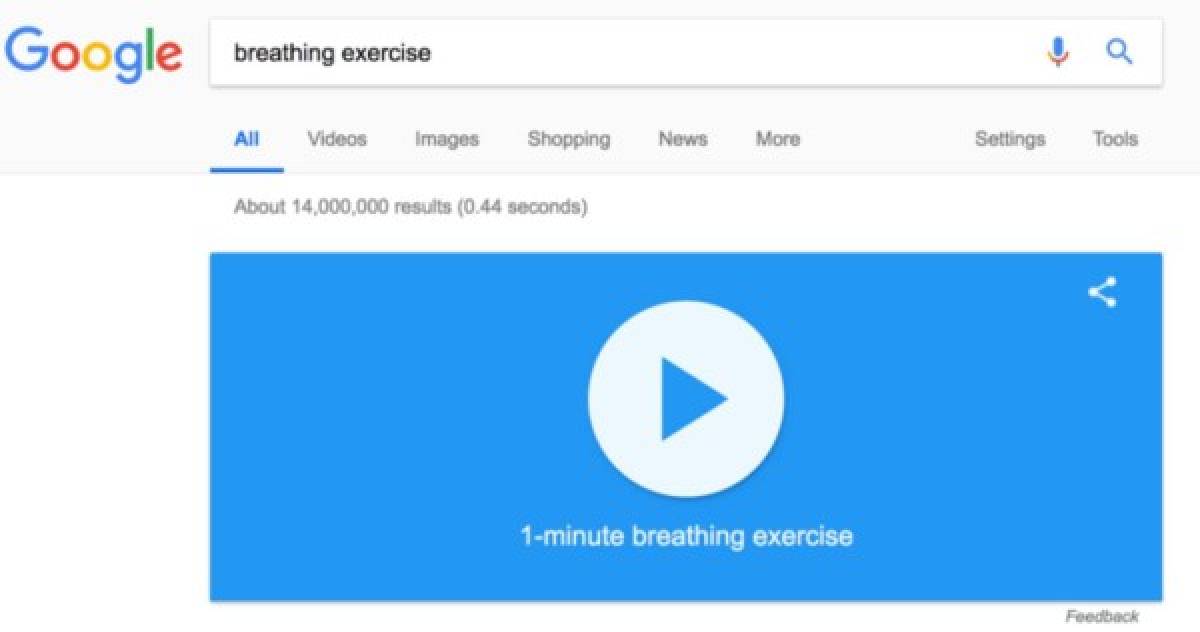 EJERCICIOS DE RESPIRACIÓN<br/>Es un ejercicio de un minuto de duración que puedes usar en alguna ocasión en la que necesites calmar los nervios. Para invocarlo escribe 'Breathing excercise' en el buscador.