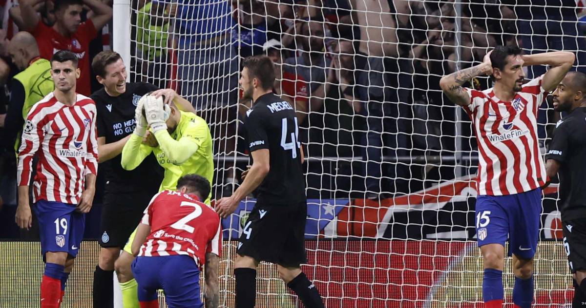 Atlético se complica en la Champions y Brujas avanza a octavos de final