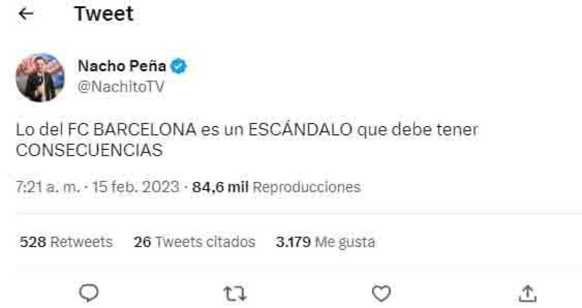 El periodista Nacho Peña: “Lo del FC Barcelona es un escándalo que deben tener consecuencias.”