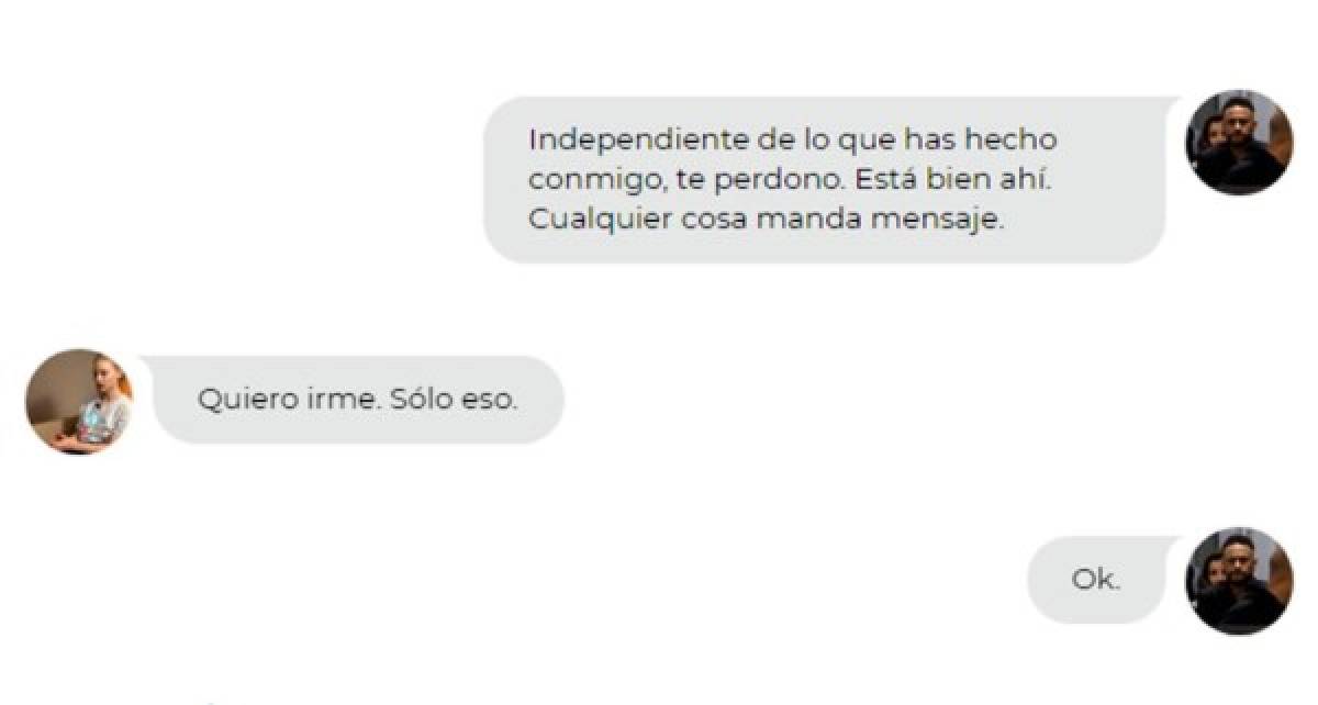 Así ha seguido la conversación entre Neymar y Najila Trindade luego de su encuentro en un hotel de París.