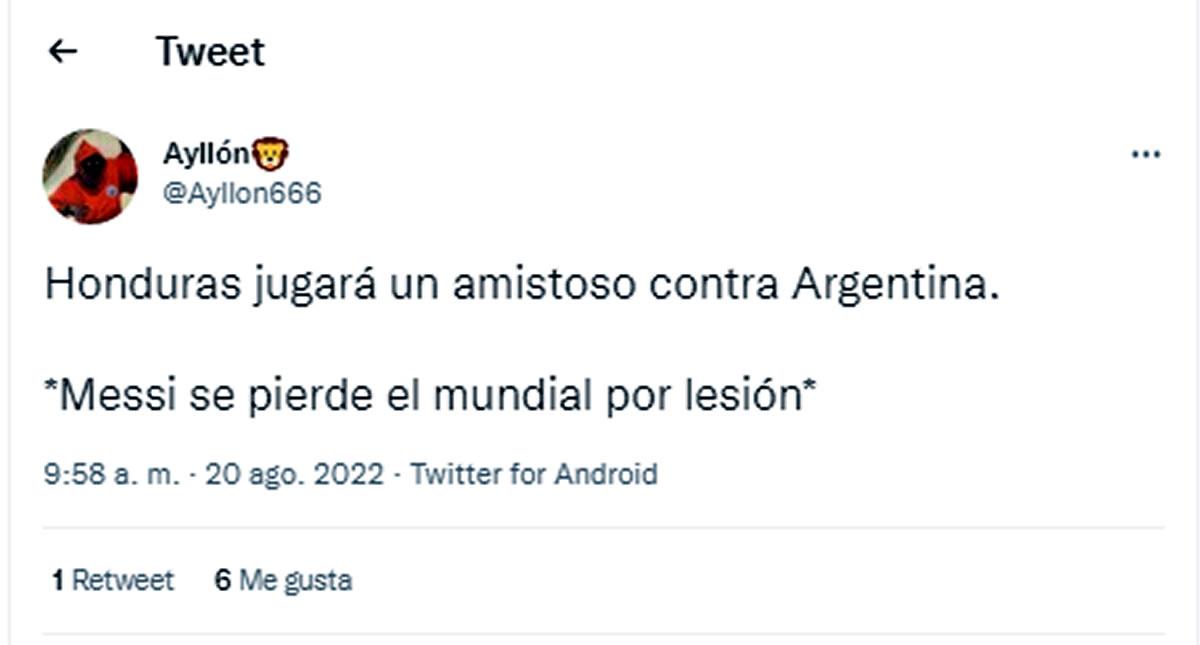En las redes sociales, algunos usuarios se mofaron tras la confirmación del amistoso de Honduras contra Argentina.