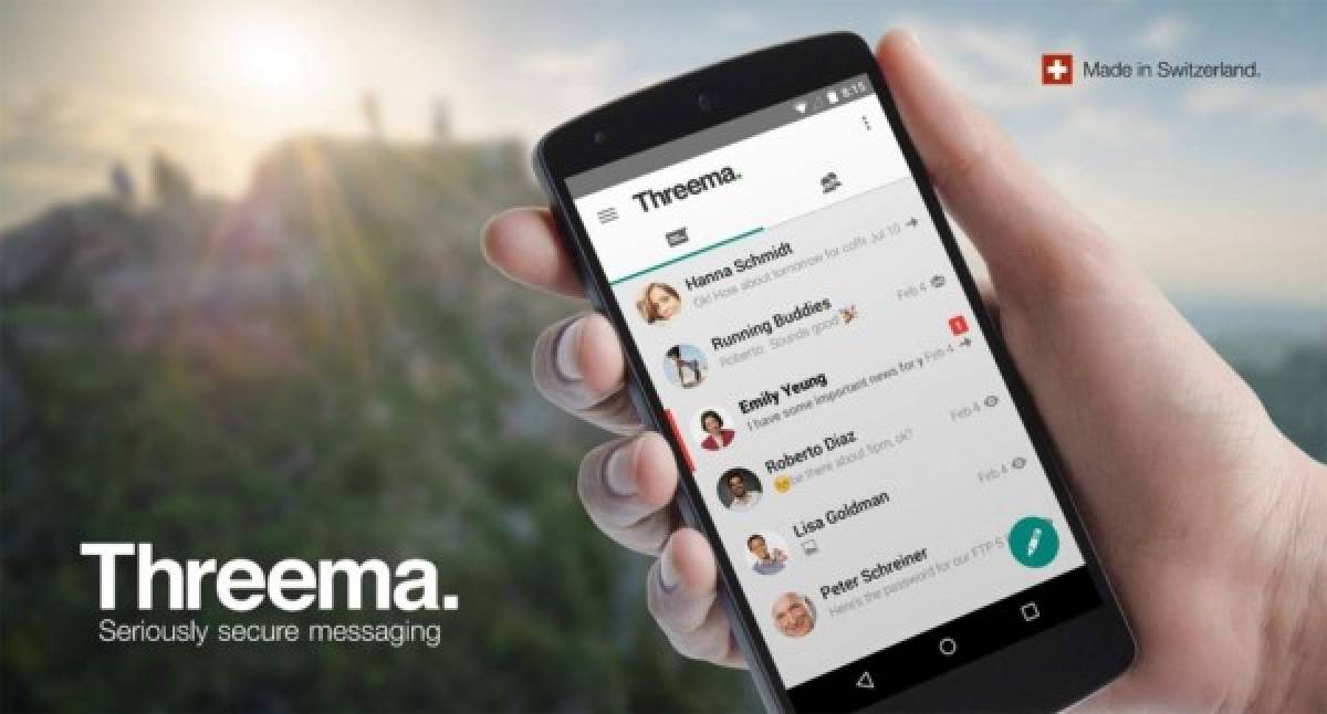 2. Threema: es una aplicación de pago con grandes ventajas en la privacidad. La lista de contactos y la información de grupos se guardan en el teléfono y no en la aplicaión, los mensajes se borran en el momento en el que se envías. Puedes conectarte con los demás usuarios a través de un cógido de 8 dígitos de Threema, el cual sustituye tu número de teléfono.<br/><br/>Ofrece mensajes de texto, llamadas de voz, archivos compartidos y grupos.