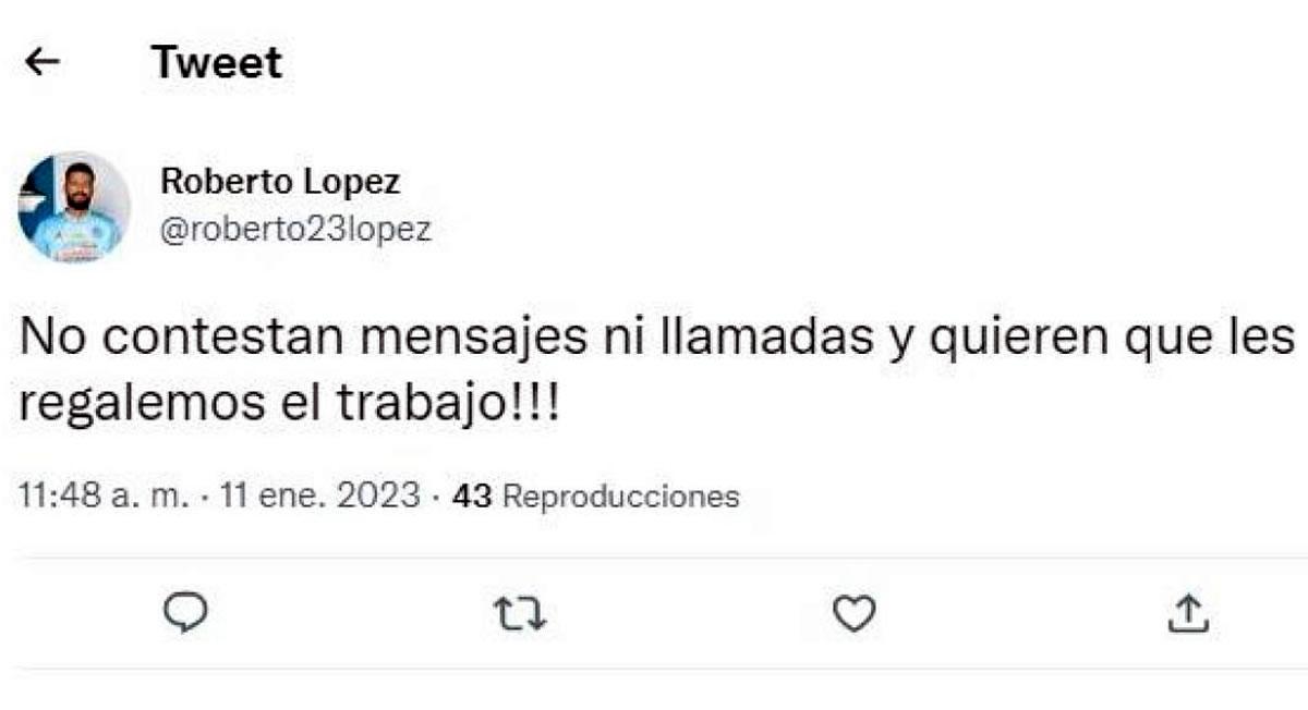 ‘Pipo‘ López después escribió otro mensaje, pero en su cuenta personal.