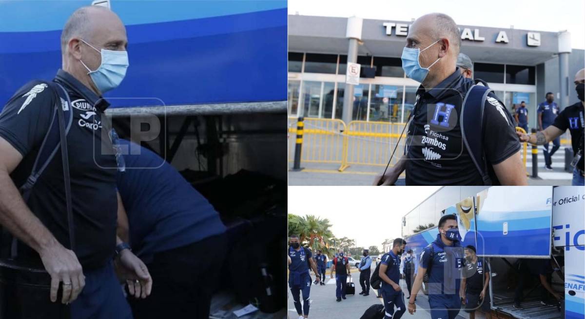 La plantilla de la selección de Honduras y el seleccionador Fabián Coito volvieron a San Pedro Sula tras el 3-0 sufrido en México y no la pasaron nada bien en su regreso a territorio hondureño. Fotos Edwin Romero.