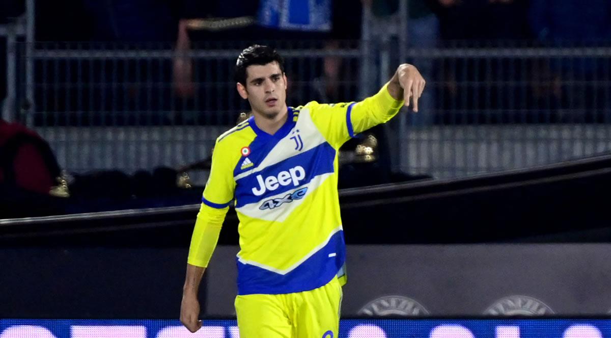 Álvaro Morata marcó el gol de la Juventus ante Venezia.